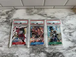 One Piece OP13 3rd Anniversary 3 Brothers Pack Promo Cards Set PSA 10 Sequential - Image 1