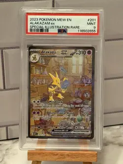 Pokemon TCG Alakazam EX 151 Holo Card Scarlet & Violet 201/165 PSA 9 Mint - Image 1