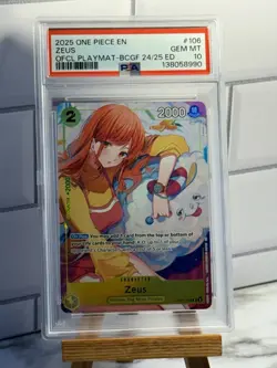 2025 ONE PIECE BANDAI CARD GAMES FEST 24-25 EDITION PROMOS OP11-106 ZEUS PSA 10 - Image 1