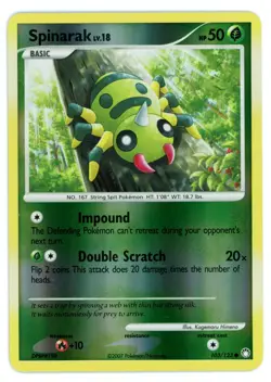 Pokemon Card - Spinarak 103/123 - Mysterious Treasures - Reverse Holo - Image 1