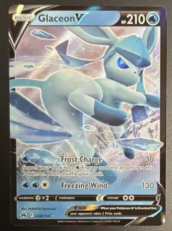 Pokemon Glaceon V 038/159 Holo Ultra Rare SWSH Crown Zenith Card TCG NM/M 1 - Image 1