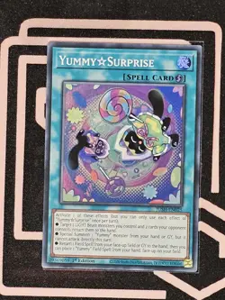 JUSH-EN025 Yummy Surprise Super Rare Card 1st Edition YuGiOh - Image 1