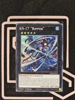JUSH-EN035 K9-17 "Ripper" Super Rare Card 1st Edition YuGiOh - Image 1