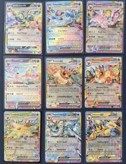 COMPLETE Eeveelution English EX 9 Card Set NM - Prismatic Evolutions - Image 1