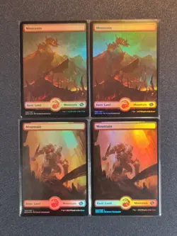 MTG THe Brothers' War - 4 x Mountain - Full Art Foil - BRO - NM+ Condition - Image 1