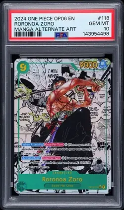 PSA 10 - Roronoa Zoro - Manga - Alternate Art - #OP06-118 - One Piece - 2024 - Image 1