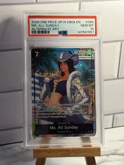 2026 One Piece Ms. All Sunday Super Rare Alt Art #OP14-084 PSA 10 GEM MINT - Image 1