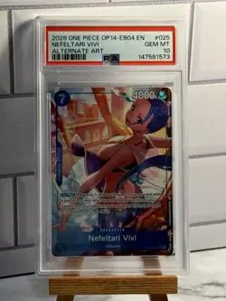 2026 ONE PIECE OP14-EB04-025 THE AZURE SEA'S SEVEN ALT ART NEFELTARI VIVI PSA 10 - Image 1