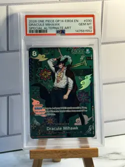 2026 One Piece OP14-EB04 EN Special Alternate Art #030 Dracule Mihawk PSA 10 - Image 1