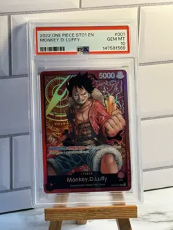 2022 One Piece Monkey D Luffy #ST01-001 English Starter Deck Pre-Errata PSA 10 - Image 1