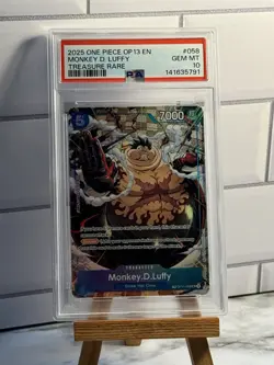 2025 ONE PIECE OP13 OP11-058 CARRYING ON HIS WILL MONKEY D LUFFY TR PSA 10 - Image 1