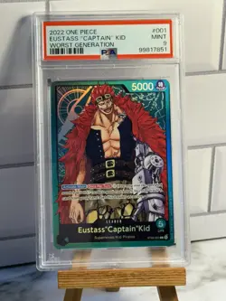 Eustass Captain Kid - ST02-001 - Leader- Foil - Eng- One Piece - PSA 9 - Image 1