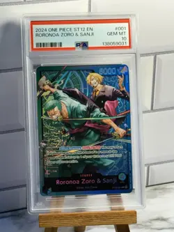 2024 ONE PIECE ST12-001 STARTER DECK RORONOA ZORO & SANJI LEADER PSA 10 GEM MINT - Image 1