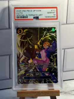 One Piece OP07-111 Lilith OP13 Special SP Parallel ENG Alternate Alt Art PSA 10 - Image 1
