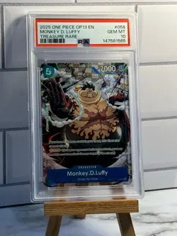 2025 ONE PIECE OP13 OP11-058 CARRYING ON HIS WILL MONKEY D LUFFY TR PSA 10 - Image 1