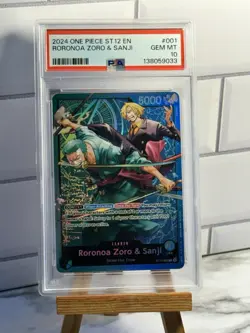 2024 ONE PIECE ST12-001 STARTER DECK RORONOA ZORO & SANJI LEADER PSA 10 GEM MINT - Image 1