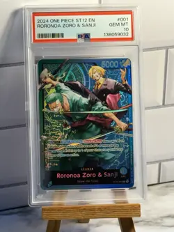2024 ONE PIECE ST12-001 STARTER DECK RORONOA ZORO & SANJI LEADER PSA 10 GEM MINT - Image 1