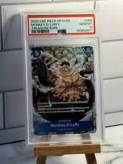 2025 ONE PIECE OP13 058 CARRYING ON HIS WILL MONKEY D LUFFY TREASURE RARE PSA 10 - Image 1