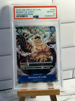 2025 ONE PIECE OP13 OP11-058 CARRYING ON HIS WILL MONKEY D LUFFY TR PSA 10 - Image 1