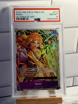 2025 One Piece TCG NAMI Rare Alternate Art PRB02-012 PSA 10 English - Image 1