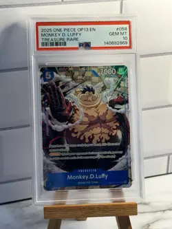 2025 ONE PIECE OP13 058 CARRYING ON HIS WILL MONKEY D LUFFY TREASURE RARE PSA 10 - Image 1