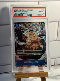 2025 ONE PIECE OP13 OP11-058 CARRYING ON HIS WILL MONKEY D LUFFY TR PSA 10 - Image 1