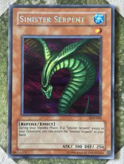 YuGiOh SINISTER SERPENT Prismatic Secret Rare SDD-002 - Image 2