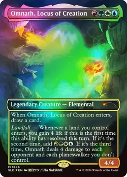 Rainbow Foil Omnath, Locus of Creation (Borderless) [Secret Lair] MTG - Image 1