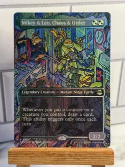 MTG TMT - Mikey & Leo, Chaos & Order (Borderless Foil) 0200 - Rare - Image 1