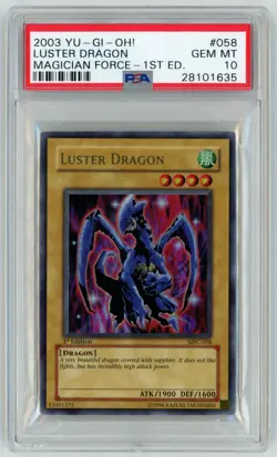 PSA 10 LUSTER DRAGON MFC-058 1ST EDITION MAGICIAN'S FORCE YUGIOH - Image 1