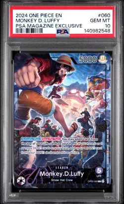 2024 ONE PIECE PROMOS PSA MAGAZINE EXCLUSIVE #060 MONKEY D. LUFFY PSA 10 - Image 1