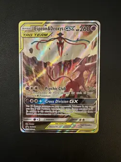 Pokemon TCG Espeon & Deoxys GX SM240 Black Star Promo Holo Card - Image 2