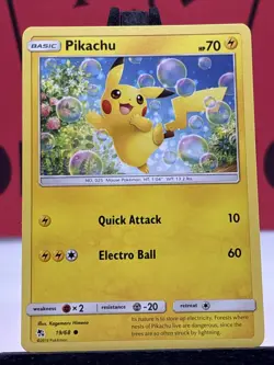 Pikachu 19/68 Hidden Fates Regular Common Pokemon Card NM - Image 3