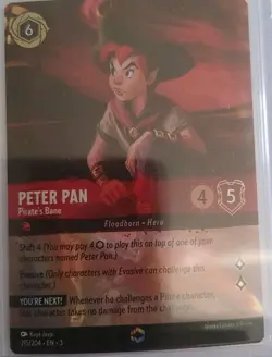 Disney Lorcana Peter Pan, Pirate's Bane Enchanted Card # 215/204 NM - Image 1