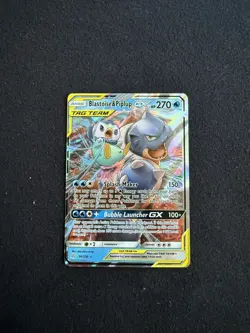 Pokemon TCG Blastoise Piplup GX Holo Card 38/236 Sm-Cosmic Eclipse Tag Team - Image 1