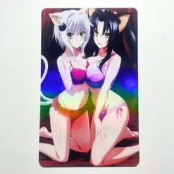 High School DxD Kuroka & Koneko Sexy Doujin Waifu Girl Lewd Anime Goddess Card - Image 1