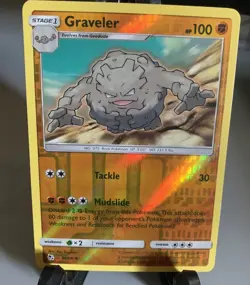 Graveler 34/68 Pokemon Hidden Fates Sun & Moon Reverse Holo Uncommon Card - Image 1