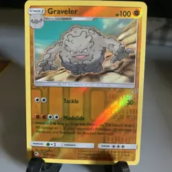 Graveler 34/68 Pokemon Hidden Fates Sun & Moon Reverse Holo Uncommon Card - Image 2