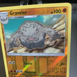 Graveler 34/68 Pokemon Hidden Fates Sun & Moon Reverse Holo Uncommon Card - Image 3