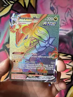 Rayquaza VMAX (Secret) 217/203 Swsh07: Evolving Skies Holo Pokemon Card NM - Image 1
