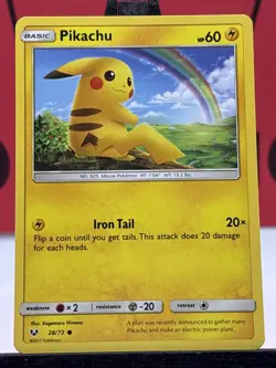 Pikachu 28/73 Shining Legends Regular Common Pokemon Card NM - Image 3