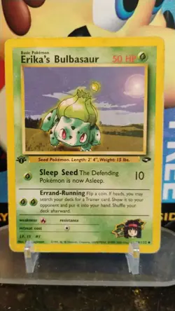 ERIKA'S BULBASAUR Gym Challenge POKEMON Non-Holo 1st Edition Trading Card 39/132 - Image 1