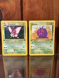 Pokemon TCG Venomoth Venonat Evolution Set 1st Edition Jungle Holo Rare 1999 - Image 1