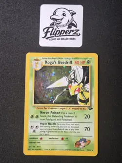 Koga's Beedrill 9/132 Gym Challenge Holo Rare 2000 80 HP English WOTC - Image 1