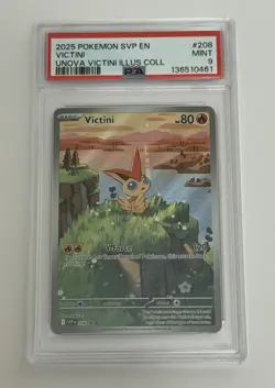 Victini 208 Illustration Rare Pokemon Unova Illustation Collection PSA 9 MINT - Image 1