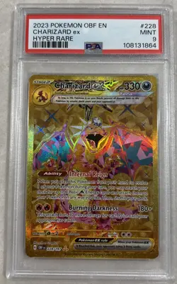 Pokemon TCG Charizard EX Obsidian Flames Holo Hyper Rare Card 228/197 PSA 9 - Image 1