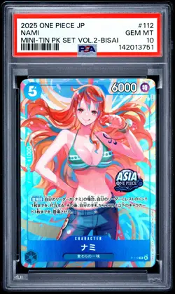 Nami PSA10 2025 One Piece Japanese Mini-Tin Vol.2-Bisai #112 - Image 1