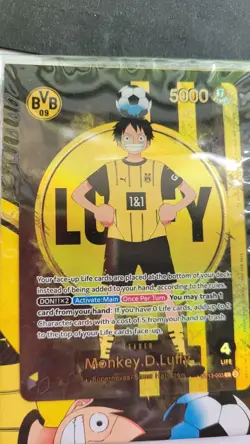 Monkey D Luffy ST13-003 BVB Borussia Dortmund ONE PIECE Card Matchday Promo New - Image 1