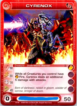 Chaotic Card Cyrenox Fire And Stone First Edition Common Creature Lightly Played - Image 1