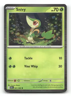Snivy 001/086 - Black Bolt Holo - Pokemon Card NM/M - Image 1
